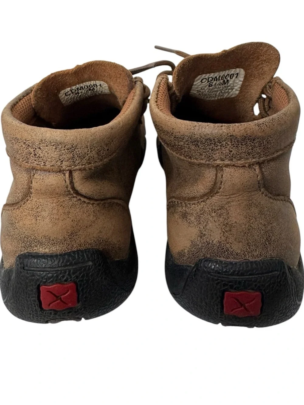 Twisted X Kids Bomber Chukka Driving Mocs Size 8.5M Brown Leather Moc Toe Shoes